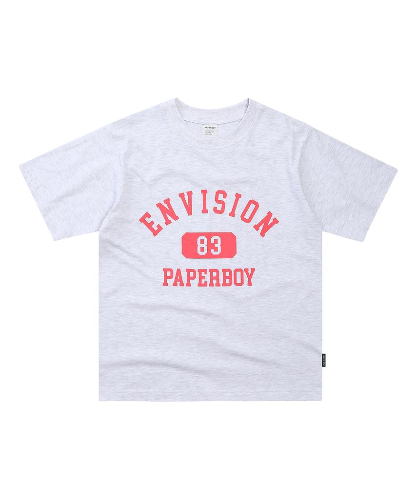 PAPERBOY Envision Short Sleeve T-Shirt - White Melange