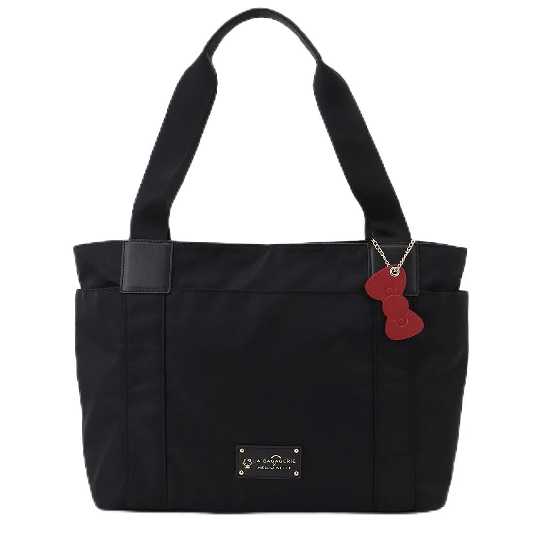 

Tote bag HELLO KITTY with ribbon daily M black [Labagerie] charm, tote, size, (10)
