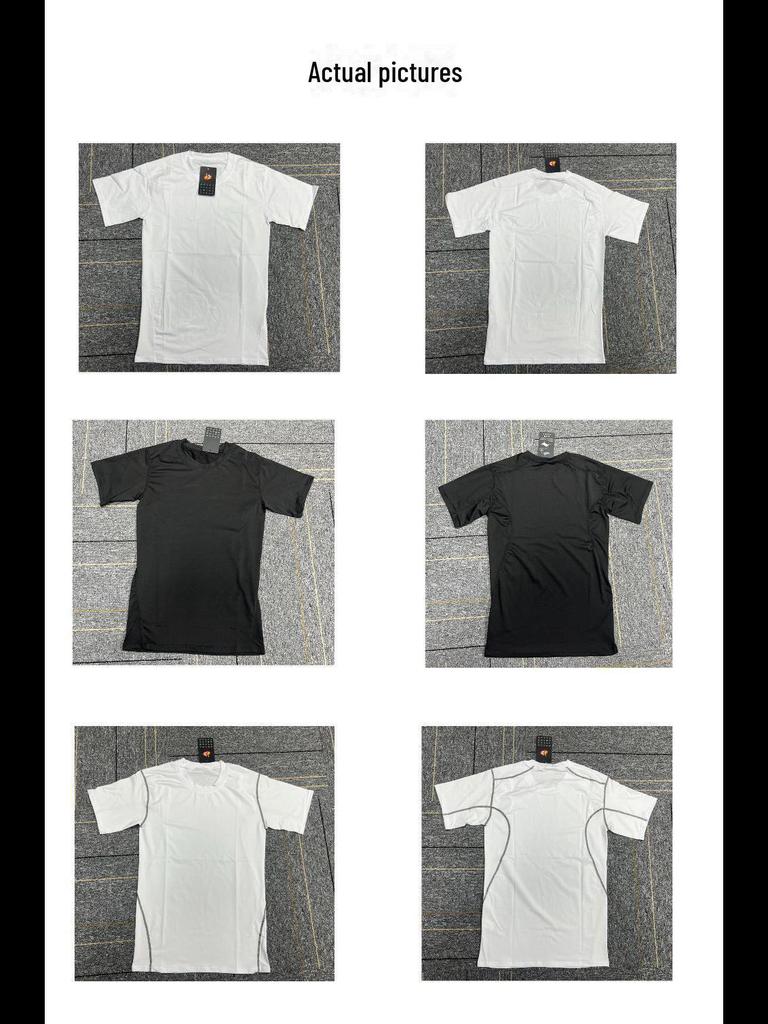 Men's Quick-Dry Compression Sports Tights & Short-Sleeve Running T-Shirt