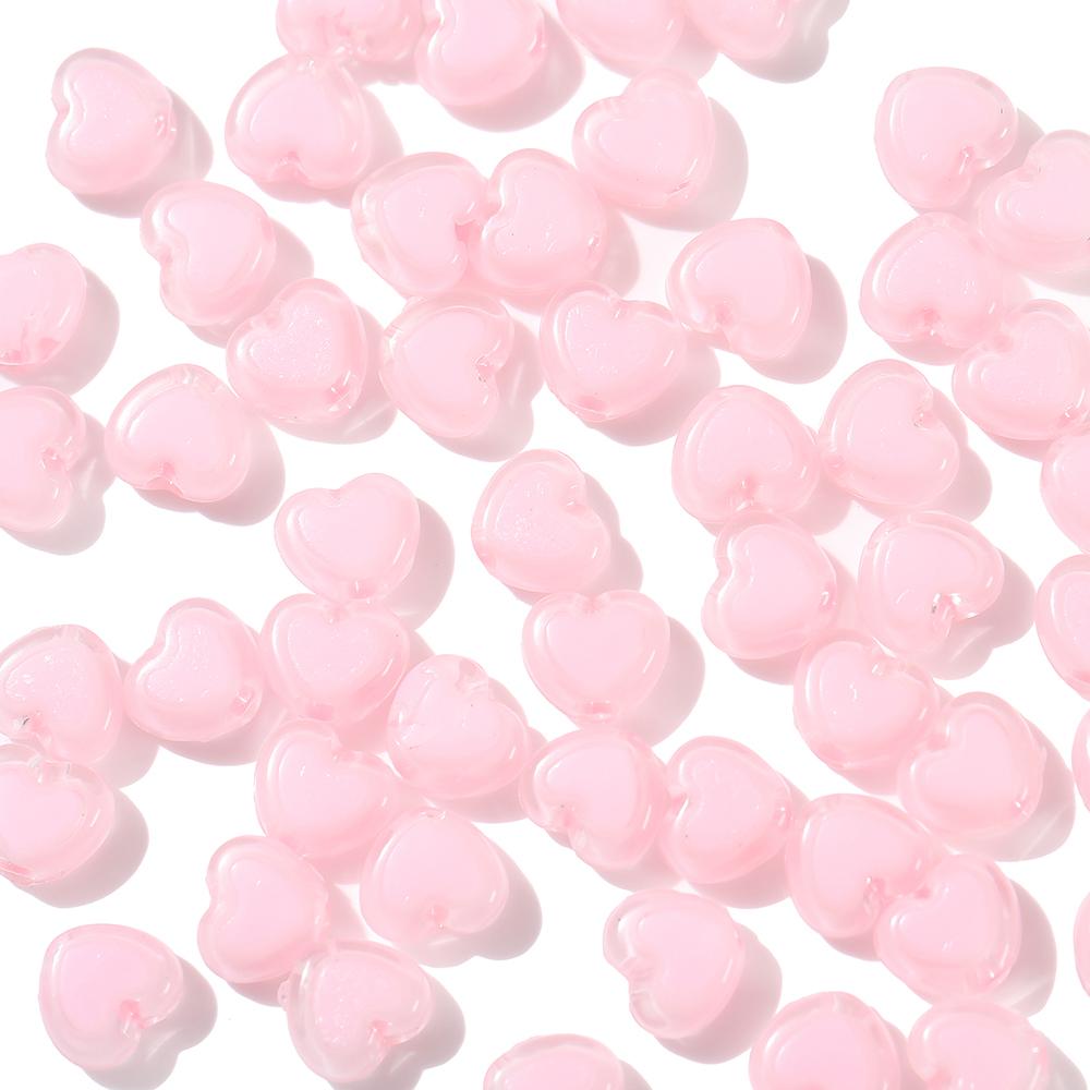 50pcs/Lot 7x8mm Acrylic Heart Beads for Jewelry Making Loose Spacer Beads DIY Necklace Bracelet Accessories Supplies
