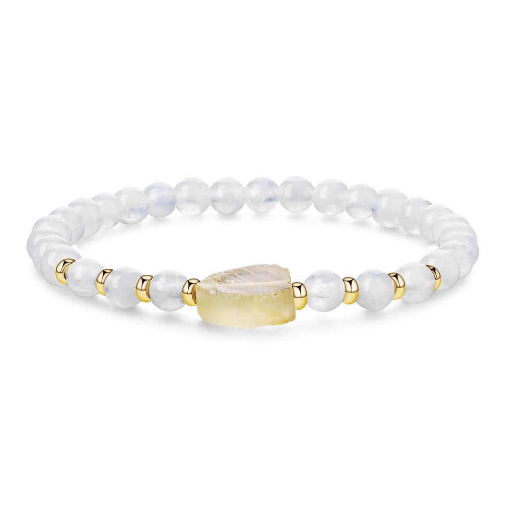 Moonstone and Citrine Purifying Amulet Power Stone Bracelet for Women [Koai]