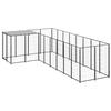 VidaXL Black Kennel 6.05 M² Steel Enclosure for Puppies Cage Dogs Outdoor 3082225