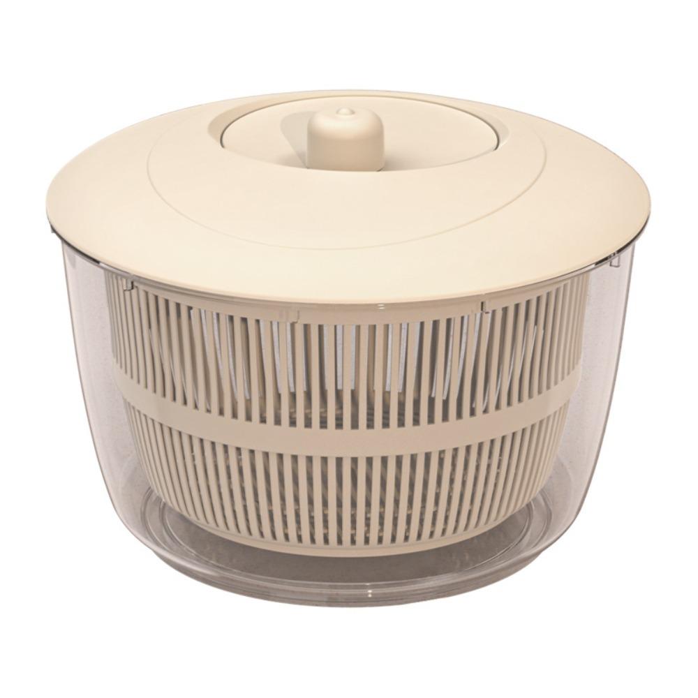 

Manual Rotating Vegetable Dehydrator Multi-Function Fruit Cleaning Basket Kitchen білий