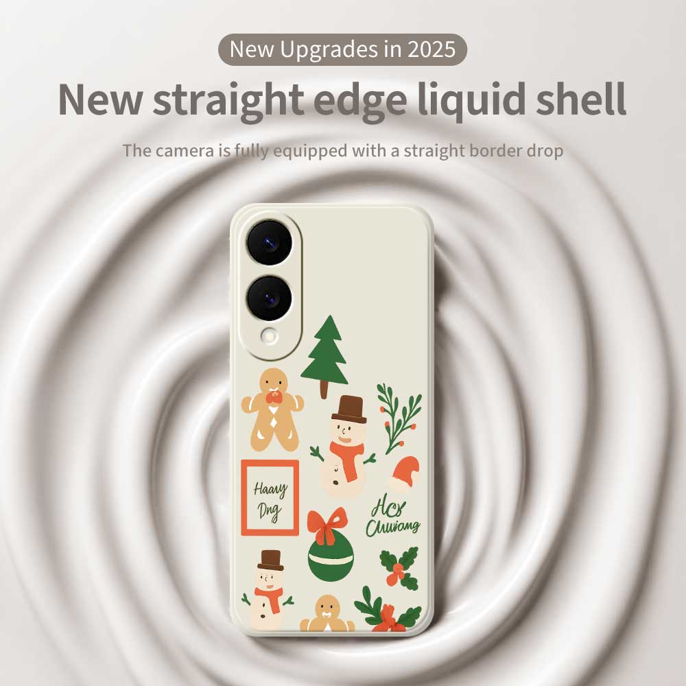 For Samsung Galaxy S25 Edge Case Christmas Snowman Pattern Printing Straight Edge TPU Phone Back Cover