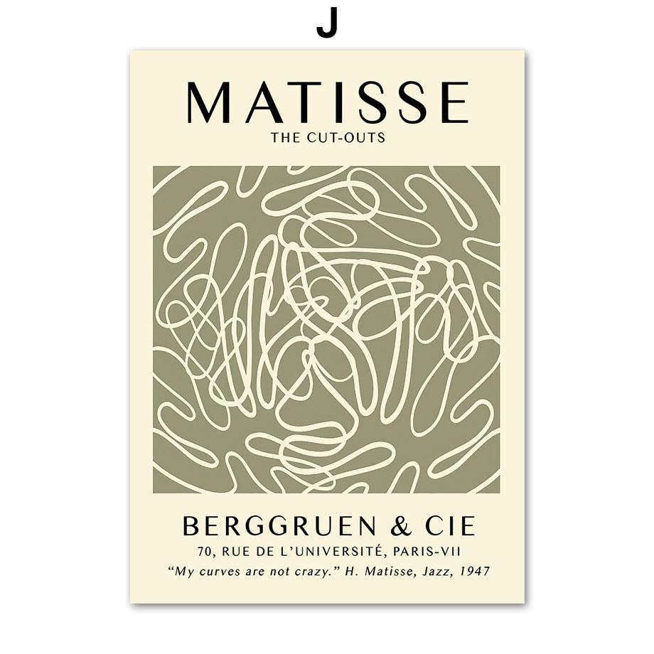 Matisse Abstract Flower Woman Posters Museum Wall Art Print Canvas Painting Sage Green Trendy Wall Pictures Living Room Decor