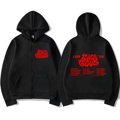 Cantante Nina Chuba 2026 Essential Zipper Hoodie Coat Uomo Donna vintage streetwear Oversized moda Unisex Fleece Zip-up Jacket