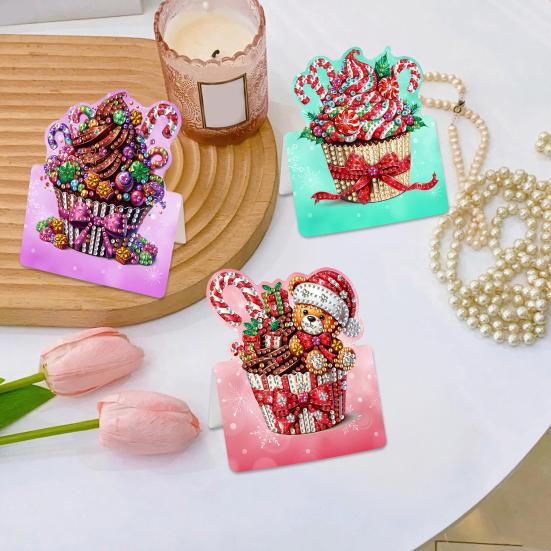 6 Pcs DIY Rhinestone Painting Birthday Gnome Greeting Card Kit 5D Rhinestone Art Birthday Cards for Adults Kids Anniversary Holiday Gifts