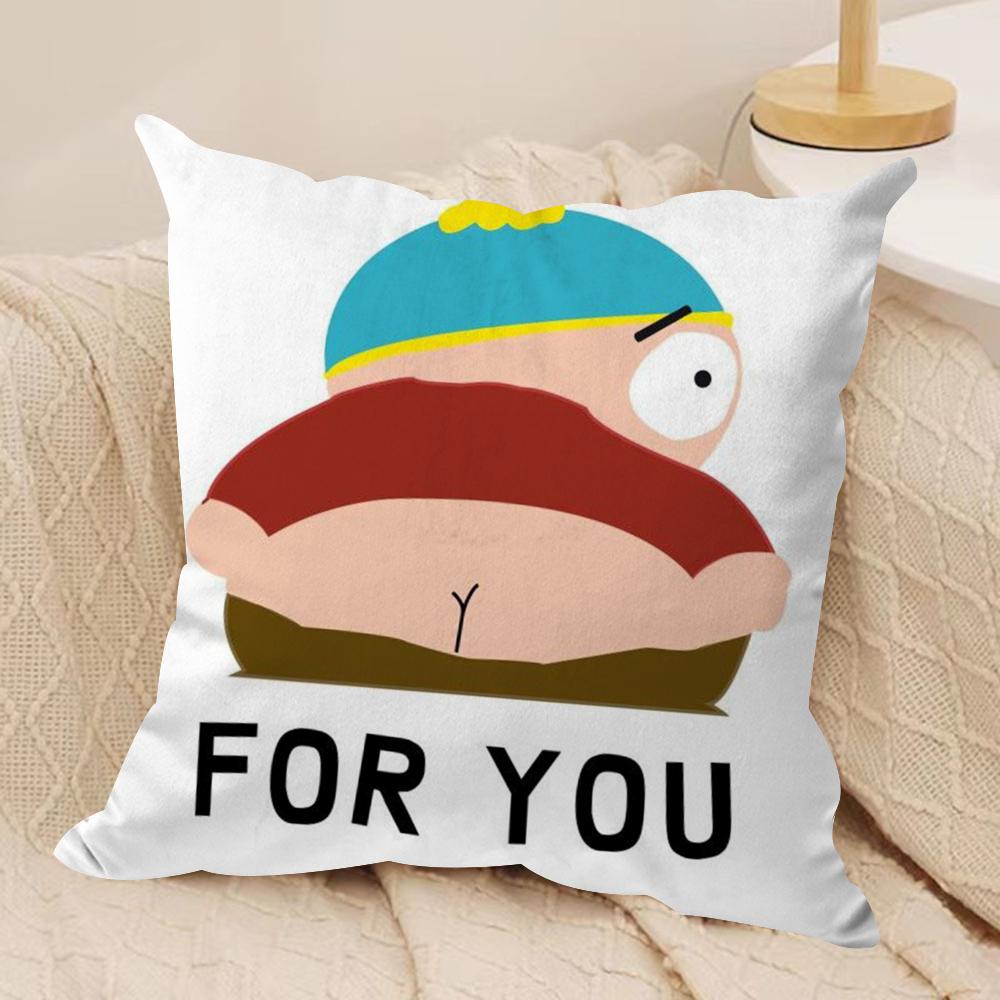 Funny Anime S-Souths P-Park Cushion Cover Soft Plush Double-Sided Printed Sofa Pillow Cushion Cover | Cozy All-Season Decor Gift