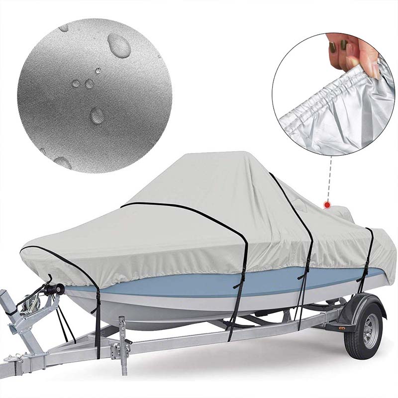 Boat Cover Yacht Outdoor Protection Waterproof Boat Cover Fabric Anti-smashing Tear Proof Silver Reflective 11-22FT