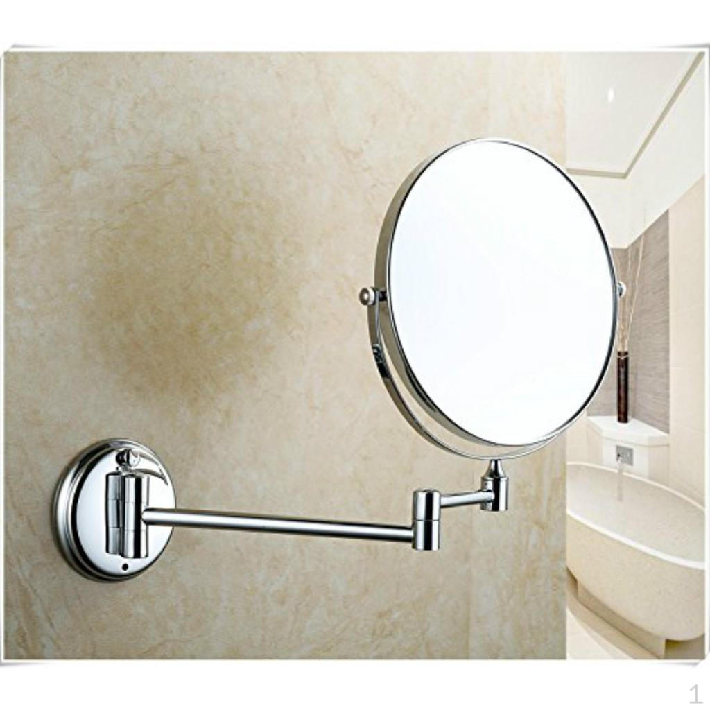 

Makeup Mirror 1x/5X Magnifying Wall Mount Double-Sided Vanity Mirror, Round, 8 Inches, 360-degree