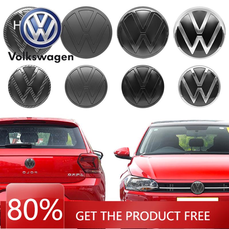 For VOLKSWAGEN VW 2Pcs ABS 139mm 110mm VW Polo Car Front Logo Grille Badge Trunk Badge For Volkswagen Polo 6 2019-2024 Car Repla