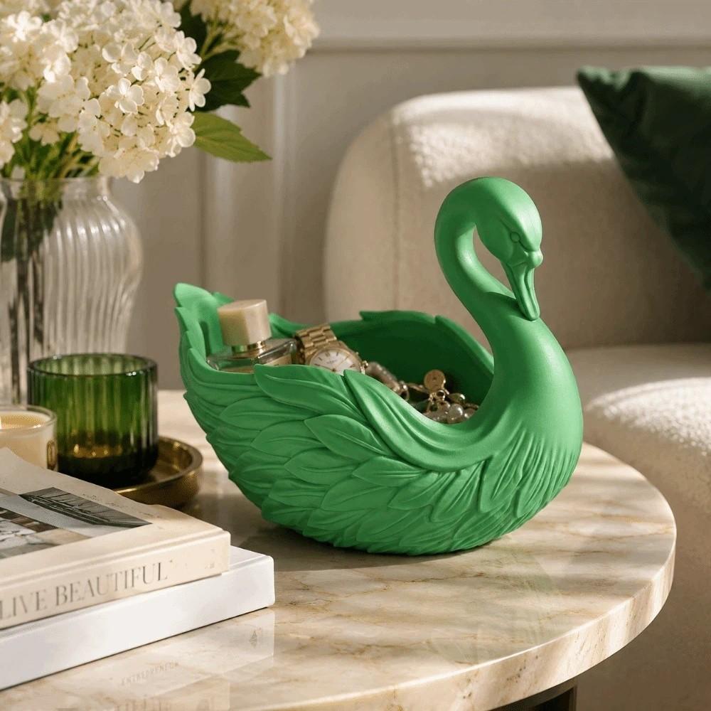 Handmade Swan Shaped Storage Tray Elegant Swan Organizer Centerpiece Key Wallet Holder Desktop Use