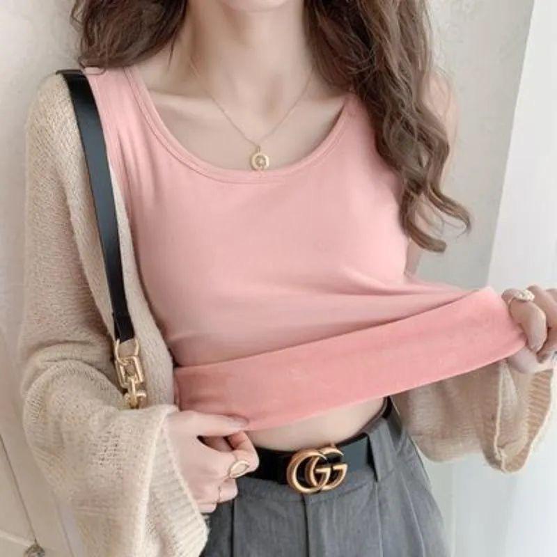 

Женский бархатный толстый теплый зимний жилет большого размера - облегающий крой Small [70-99 lbs]