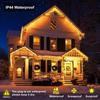 LED Icicle Lights for Outdoor Christmas Decorations,118Ft 1200 LEDs Christmas Fairy Light with Timer&Memory Function,8 Lighting Modes,Plug in hanging