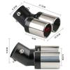 1PC Dual Outlet Exhaust Tip Chrome Stainless Steel Car Exhaust Muffler Tip Rear Tail Throat Car Accessories