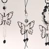 Black Butterfly Bead Phone Charm Straps Keys Hanging Pendants Bag Decoration