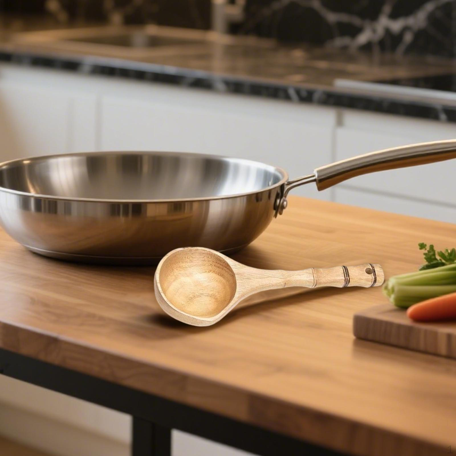 

Wooden Ladle for Soup Sauna Comfortable Grip Handmade Simple Multipurpose Water Dipper Wooden Color
