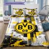 Borussia Dortmund BVB 09 Graffiti Stadium Print 3‑Pieces Duvet Cover Set Soccer Fan Bedding Bedroom Home Decor Without Pillow Core Comforter