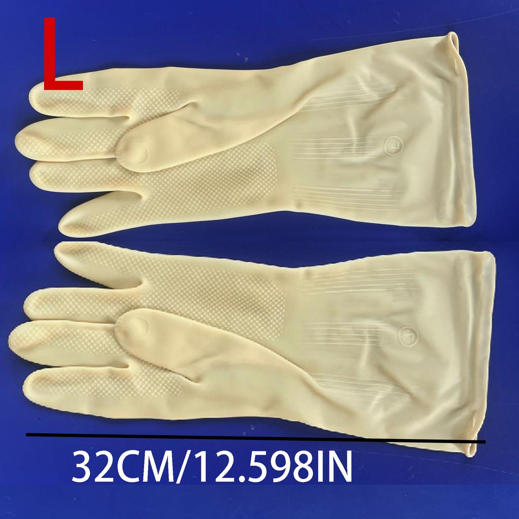 [Latex Gloves] Thickened & Extended Latex Gloves for Household Cleaning – Durable, Waterproof Rubber Gloves for Chores