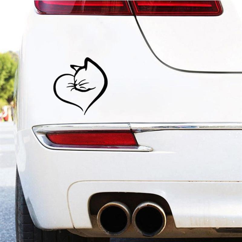 Creative Cats &Heart Pattern Car Sticker Reflective Safety Decal Strong PVC Decal for Vehicle Glass Night Driving