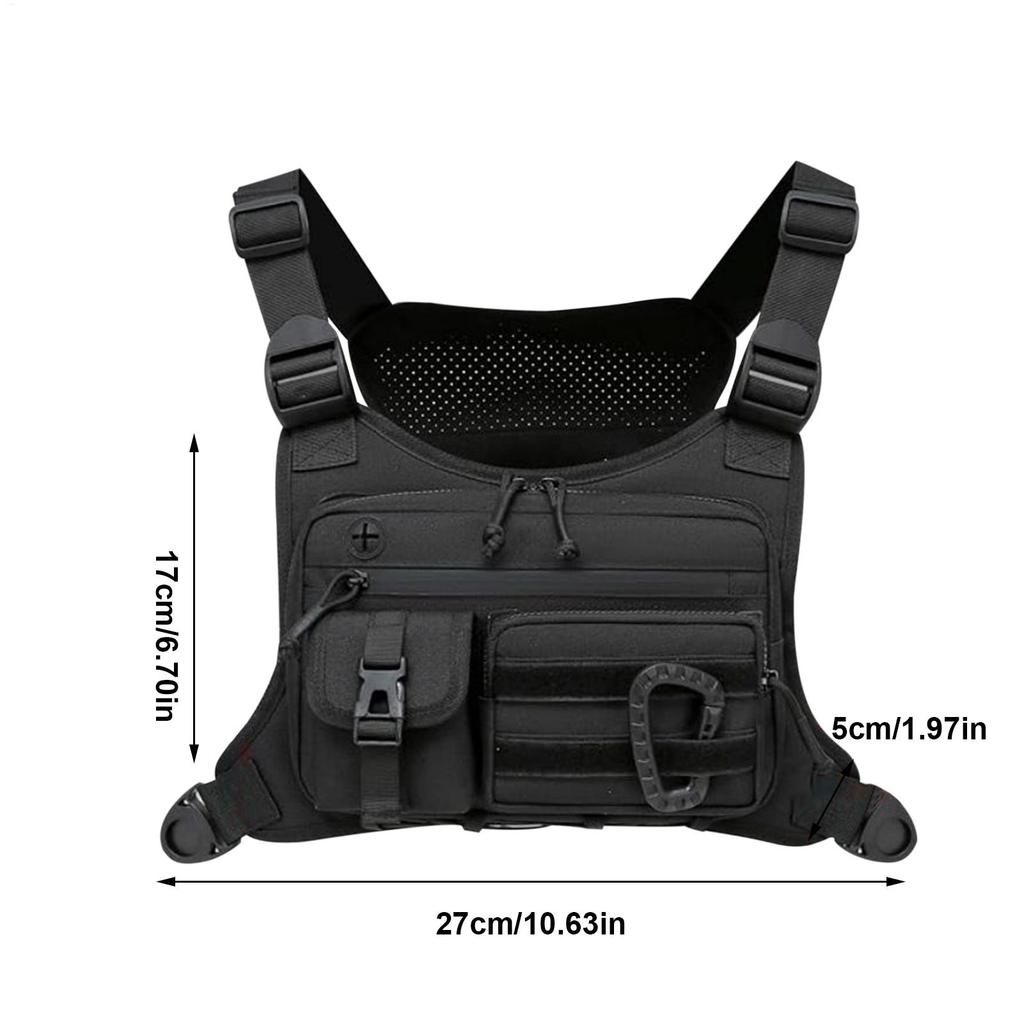 Adjustable Chest Bag Running Vest Pack Anti-Theft Chest Bag For Men Motorcycle Riding Fishing Outdoor Hiking Camping