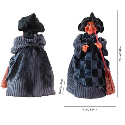 1 ks Halloweenská čarodějnice Závěsná ozdoba S koštětem Halloweenské čarodějnické závěsné rekvizity Čarodějnické koště Rekvizity pro strašidelný dům Dekorace na párty