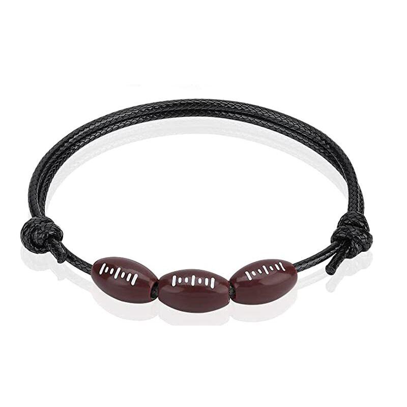 Sport Bracelet Charm Leather for Women Men Lovers Weave Braided Bangle Adjustable Football Basketball Baseball Ball Jewelry