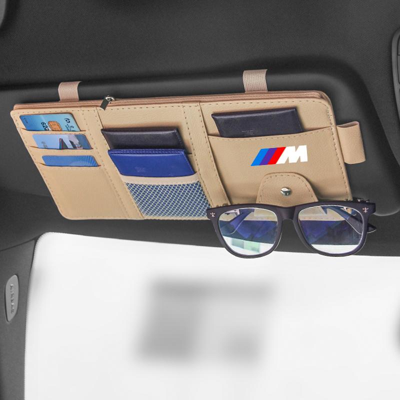 Car Sun Visor Point Type Multi-function Storage Bag Car Accessories For BMW M E34 E36 E60 E90 E46 E39 E70 F10 F20 F30 X5 X6 X1 M3 M5 M6 E71 F01 F02