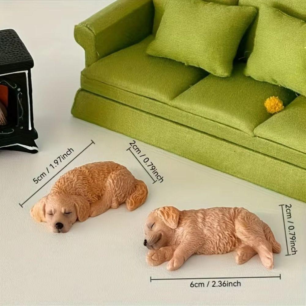 Home Decor Dog Car Ornaments Simulated Golden Retriever Model Dog Toy Figure Desktop Decoration