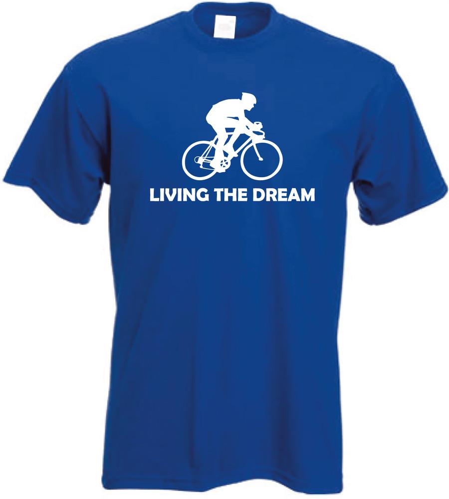 

Living the Dream Cycling t-shirt Novelty Funny Push bike cycle t shirt 4XL