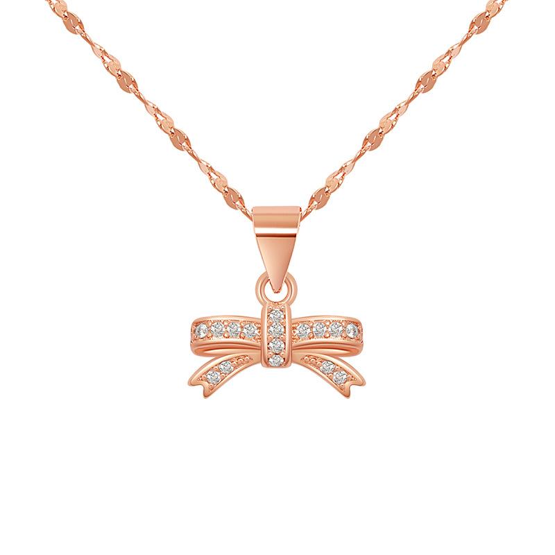 Irregular Bow Pendant Collarbone Chain Female, Japanese and Korean Version Niche High-end Design Bow Necklace