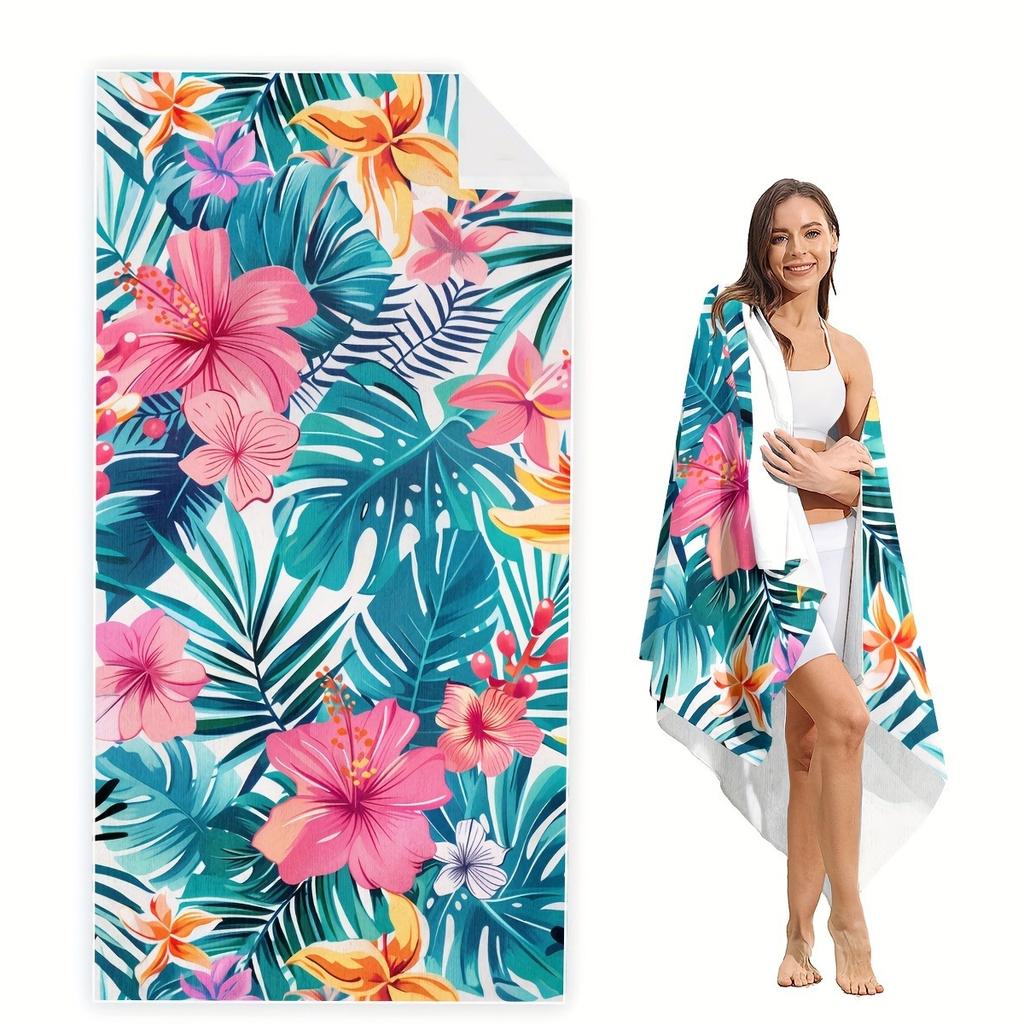 Floral Paradise Beach Towel: Dive Into Summer Vibes! Suitable for Towels, Bath Towels, Beach Towels