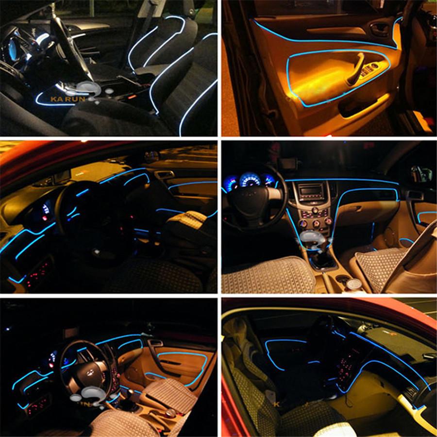 5in1 6M RGB LED Car Interior Decor Neon Strip Light APP Control Atmosphere Light
