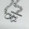 Gothic Stainless Steel Hollowed-out Five-pointed Star Pendant Bracelets for Women Men Couple Punk Y2k Daily Layering Jewelry