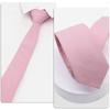 Stylish cotton necktie for business and weddings, blue, 145cm long, 6cm wide (pink)