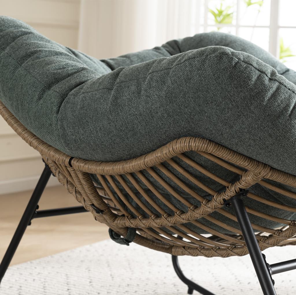 Rocking Chair, Chenille Upholstered Accent Chair, Modern Rocking Chair for Children's Room for Living Room, Bedroom, Apartment
