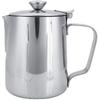 Stainless Steel Coffee Cup Mug Milk Frothing Pitcher Jug with Lid for Latte Coffee Art for Office Kitchen with handle(350mL)