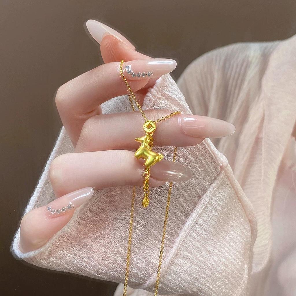 Shajinma Women's Simulated Gold Pendant Necklace - Luxurious Light Design with Long-Lasting Color