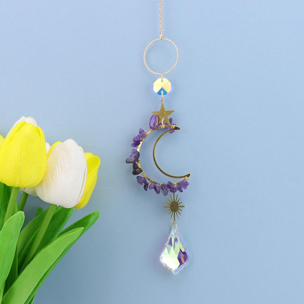 Star and Moon Ceiling Pendant Wind Chime for Living Room & Bedroom