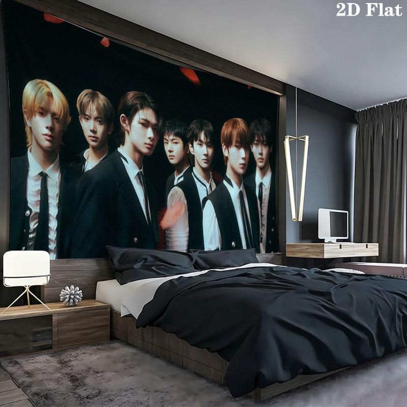 ENHYPEN Wall tapestry, aesthetic printed fabric blanket, suitable for bedroom, living room, and home decor.