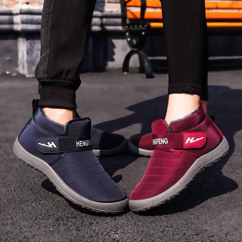 New Fashion Men Boots Fur Men Snow Boots Couple Keep Warm Winter Shoes Comfortable Botas Hombre Outdoor Men Sneakers