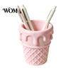 Decorative Desk Accessory 3D Printed Ice Cream Cone Pen Holder, Waffle Base And Drip Multifunctional Brush Holder Top Organizer, Multi-functional