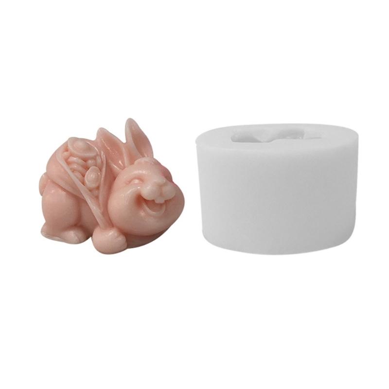 Easters-Rabbit Molds Rabbits Silicones Candle Molds Cute 3d-Rabbit Molds Resins Soap Molds Candle Scented-Making Supply