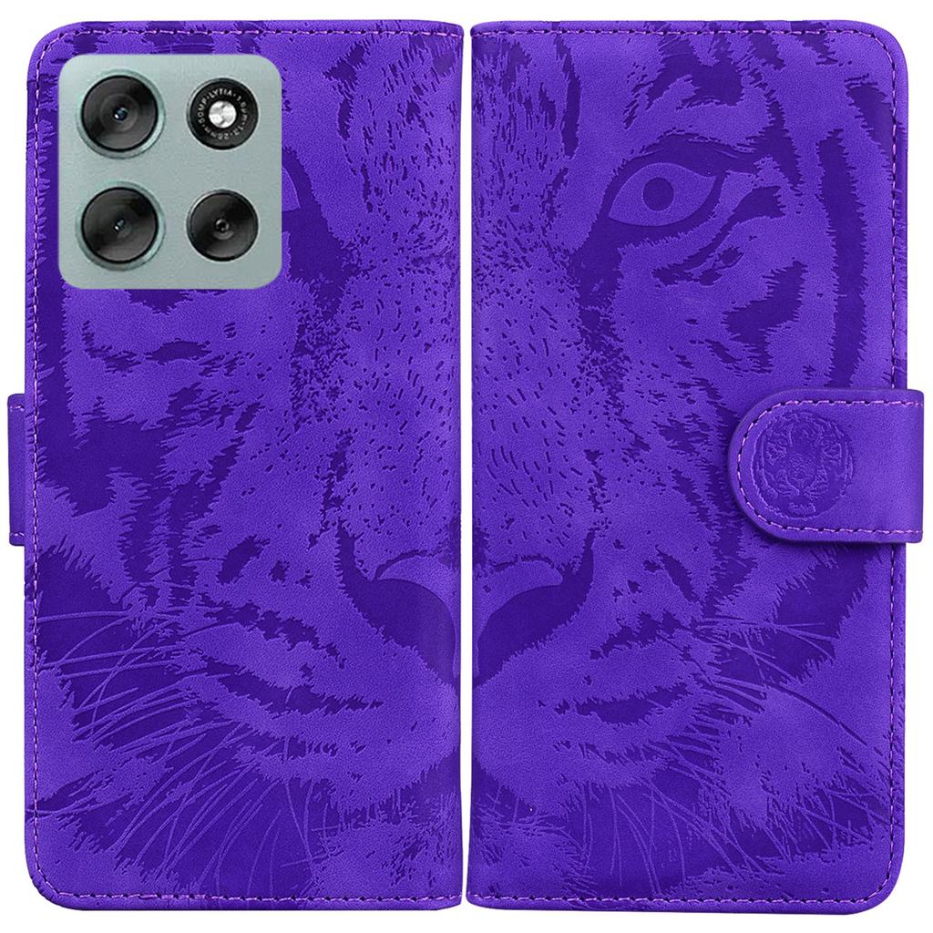 For Motorola Moto G56 5G Case Tiger Imprint Leather Wallet Phone Cover