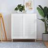 VidaXL Louvered Doors 2 Pcs Solid Pine Wood White 99.3x49.4 Cm