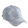 Hat Women's Fashion Versatile Rhinestone Butterfly Cap Spring and Summer Sunscreen Sun Hat Women's Diamond Baseball Cap
