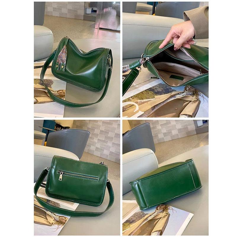 Genuine Leather Underarm Bag Women's Large Capacity Commuter All-in-one Soft Leather Broadband Vintage Casual Shoulder Crossbody Bag