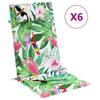High Back Chair Cushions 6 pcs Multicolored Oxford Fabric