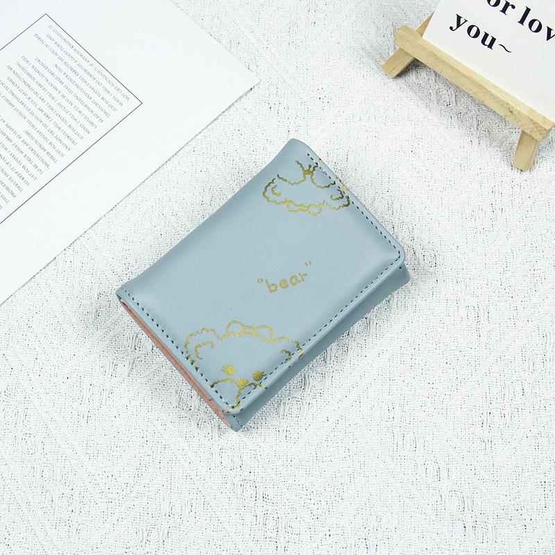 

Fresh Cute Ins-Print Tri-fold Card Holder Wallet - Multifunctional and Popular синий