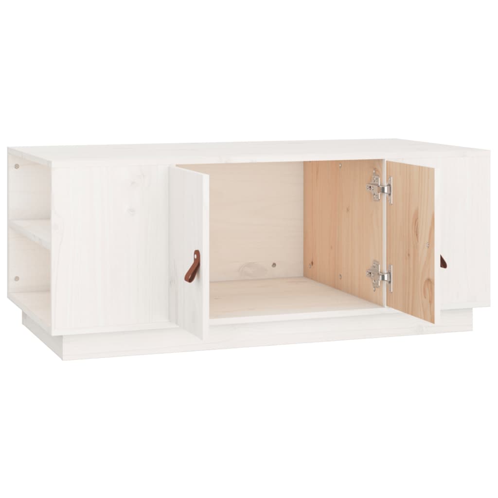 Vidaxl Coffee Table, White, 100X50X41 Cm, Solid Pine Wood